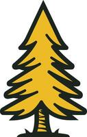 A simple yet charming illustration of a pine tree, perfect for adding a touch of nature to your design projects vector