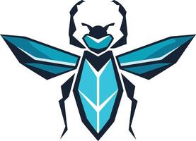 A modern and abstract geometric logo of a stylized beetle, perfect for technology, gaming, or nature-inspired businesses vector