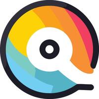 Modern and colorful logo design with a unique abstract shape and vibrant color scheme, perfect for startups, technology companies, and creative agencies vector