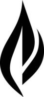 Simple yet striking black leaf logo icon, perfect for branding, design, and web projects vector