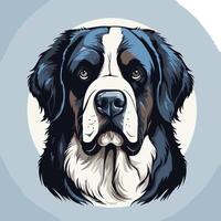 A charming portrait of a bernese mountain dog, perfect for pet-related projects, dog breed websites, or as a cute and friendly logo design vector