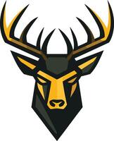 Bold and modern, this geometric deer head logo design is perfect for brands seeking a strong and impactful visual identity vector