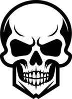A bold, black and white illustration of a skull, perfect for creating a menacing or edgy design vector