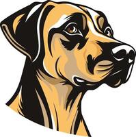 A bold and expressive illustration of a loyal and intelligent rhodesian ridgeback dog, perfect for dog lovers, breeders, or anyone looking for a powerful and eye catching image vector