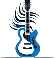A stylized electric guitar with abstract lines, perfect for music-related businesses, bands, or websites vector