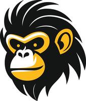 A bold and stylized illustration of a monkey's head, perfect for use as a logo or mascot vector