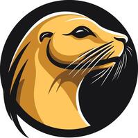 A bold and stylized illustration of an otter's head, perfect for logos, branding, or designs related to wildlife, conservation, or aquatic themes vector