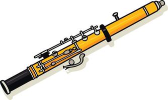 A simple, cartoon style illustration of a clarinet, perfect for educational materials, music themed projects, or fun, whimsical designs vector