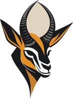 A bold and stylized antelope head logo, perfect for a brand seeking a connection to nature, speed, and strength vector