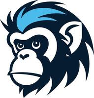A bold and stylized monkey head logo, perfect for a brand seeking a playful yet powerful image vector