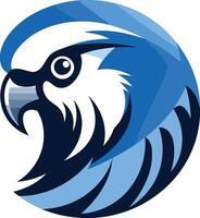A bold and striking logo featuring a parrot's head in a circular design vector