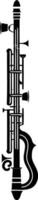 A simple, bold silhouette of a musical instrument, perfect for use in logos, website design, or as a graphic element in presentations vector
