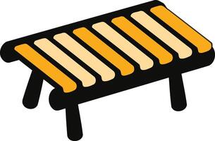 A simple, cartoon-style illustration of a picnic table vector