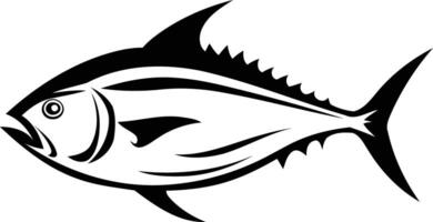 A stylized silhouette of a tuna fish, perfect for branding, logos, or design projects vector