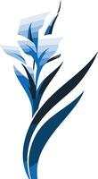 Abstract floral design in blue tones, perfect for branding, logo design, and website templates vector