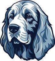 A majestic and detailed illustration of a dog's head, perfect for pet-related branding, logos, or t-shirt designs vector