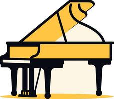 A simple and elegant illustration of a grand piano, perfect for musical projects, websites, and presentations vector