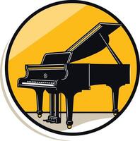A simple, bold illustration of a grand piano, perfect for music-related businesses and projects vector