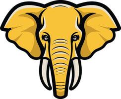 A bold and striking illustration of an elephant's head, perfect for logo design, branding, or as a mascot for a business or organization vector
