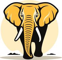 A powerful and majestic illustration of an african elephant, perfect for use in branding, logo design, or as a symbol of strength and wisdom vector