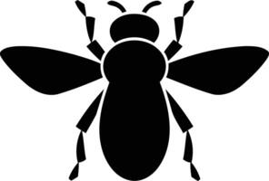 Simple, bold silhouette of a bee vector