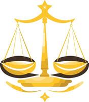 A stylized golden libra zodiac symbol, representing balance, justice, and harmony vector