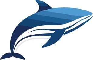 A stylized, leaping dolphin logo design, perfect for marine conservation, ocean-related businesses, or any brand seeking a sleek, dynamic symbol vector
