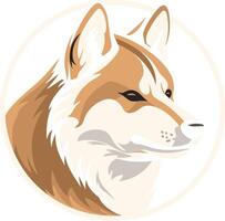 A stylized, modern logo featuring a wolf's head in a circular frame, perfect for businesses seeking a strong and confident brand identity vector
