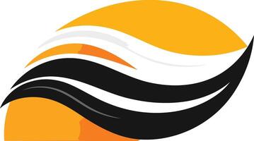 Abstract logo design featuring a stylized sun and waves, representing energy, growth, and movement vector