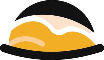 Abstract logo design featuring a stylized eye shape in yellow and black vector