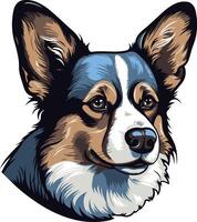 A charming illustration of a welsh corgi with a playful and friendly expression vector