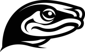 A bold, black and white illustration of a snake's head, perfect for creating a striking logo or mascot vector