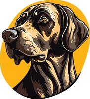 A detailed, illustrated portrait of a german shorthaired pointer, capturing the breed's intelligence and athleticism vector