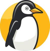 Cute cartoon penguin with a friendly expression, perfect for children's books, branding, and educational materials vector