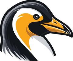 A bold and stylized illustration of a penguin's head, perfect for mascot designs, branding, or nature-themed projects vector
