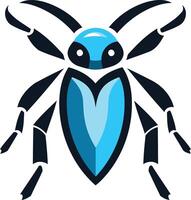 A stylized blue beetle with a sleek, modern design vector