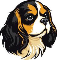 A charming illustration of a cavalier king charles spaniel, capturing their playful and affectionate personality vector