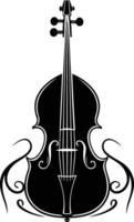 A bold, artistic silhouette of a violin, perfect for adding a touch of musical elegance to your designs vector