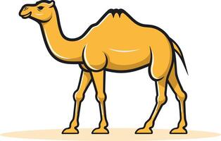 A simple and stylized illustration of a camel, perfect for logos, branding, and design projects related to travel, adventure, or the desert vector