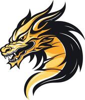 Fierce and powerful, this golden dragon head logo is perfect for branding, gaming, or any project that needs a touch of mythical strength vector