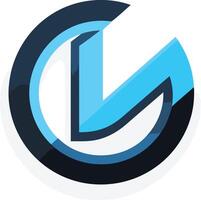 A modern, abstract logo featuring a stylized v within a circular design vector