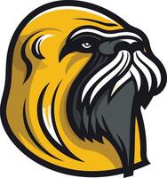 A bold and powerful walrus head mascot design, perfect for sports teams, schools, or businesses looking for a strong and unique brand identity vector