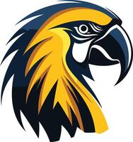 A bold and powerful parrot head logo design, perfect for brands seeking a strong and unique identity vector