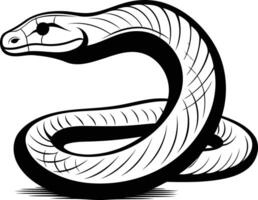 A black and white illustration of a coiled snake, perfect for tattoo design, branding, or as a graphic element for posters and t-shirts vector