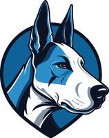 A bold and striking illustration of a great dane's head, perfect for use as a logo, mascot, or graphic element for businesses and organizations vector