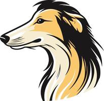 A simple yet elegant illustration of a borzoi dog's head in profile, perfect for branding, logos, or pet-related designs vector