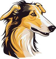 A striking illustration of a borzoi dog head, capturing its elegance and grace vector