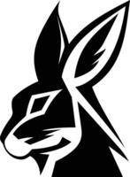 A bold, minimalist silhouette of a rabbit's head, perfect for logos, branding, and design projects vector