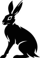 A strong, black silhouette of a rabbit, perfect for logos, branding, and design projects vector