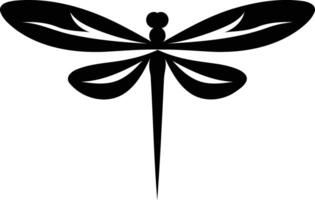 Simple, elegant black and white dragonfly silhouette vector